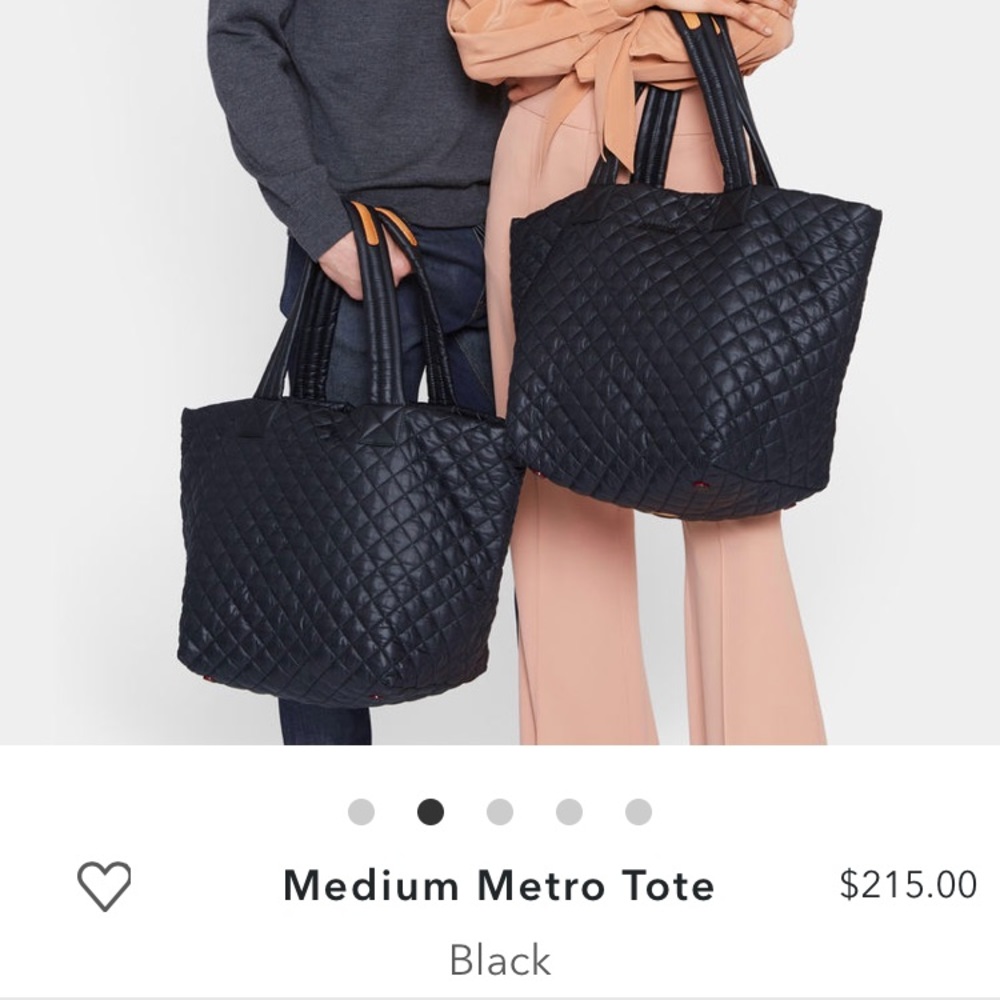 MZ WALLACE NEW medium metro tote w/ pouch black